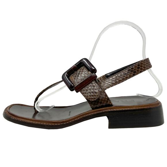 Prada Vintage Brown Snakeskin Sandals – Size 35.5 - Picture 1 of 9
